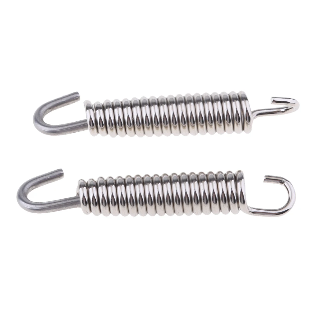 2x Universal Exhaust System Silencer Muffler Pipe Springs Coil for Motorbike Scooter