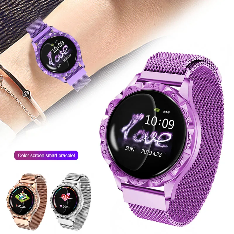 

Round Smart Bracelet for Women Waterproof Blood Pressure Heart Rate Measuring ING-SHIPPING