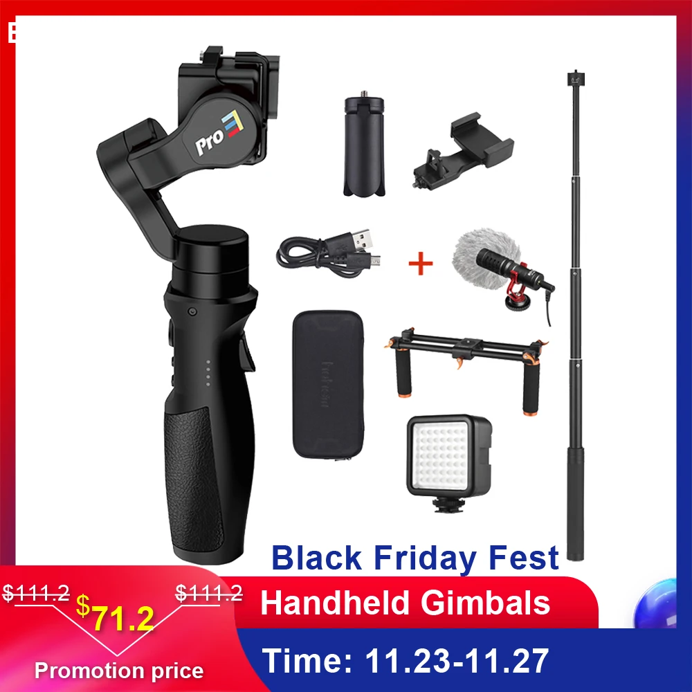 Hohem iSteady Pro3 Gimbal Stabilizer 3-Axis Handheld for GoPro Hero 8/7/6/5/4/3 for Sony RX0 for SJCAM YI Action Camera