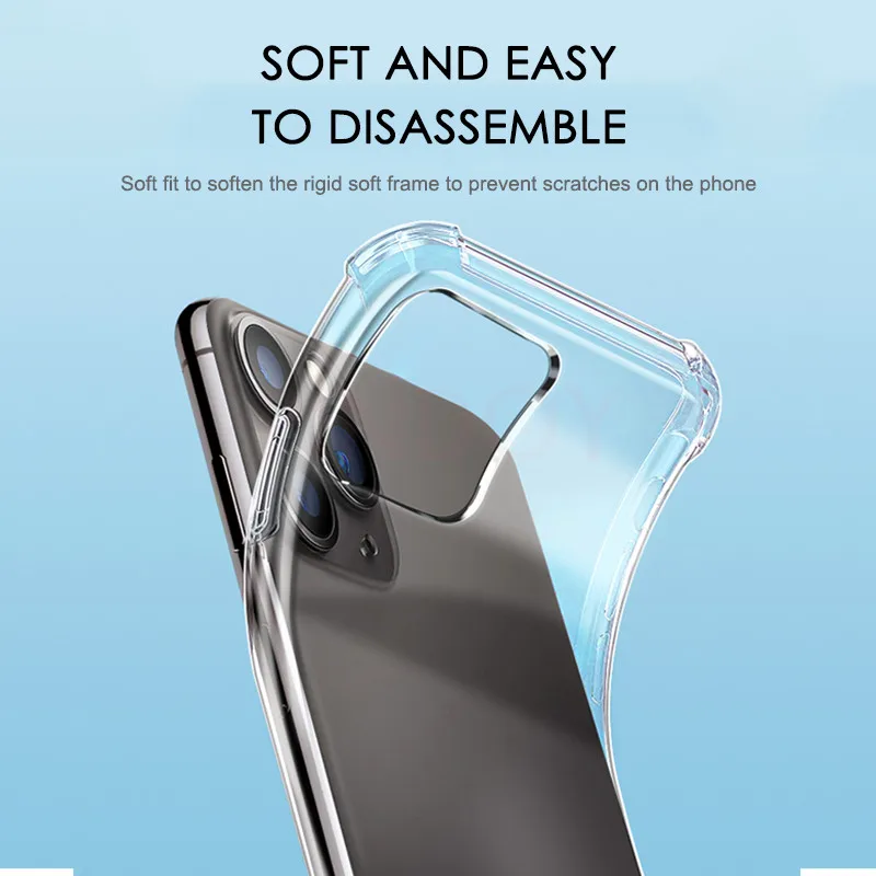 Luxury Shockproof Transparent Silicone Phone Case - Elegant and Durable Back Cover