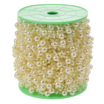 

CSS 1 roll 60m Hanging String Acrylic Pearl Beads Bouquet Garland Wedding Christmas Decor