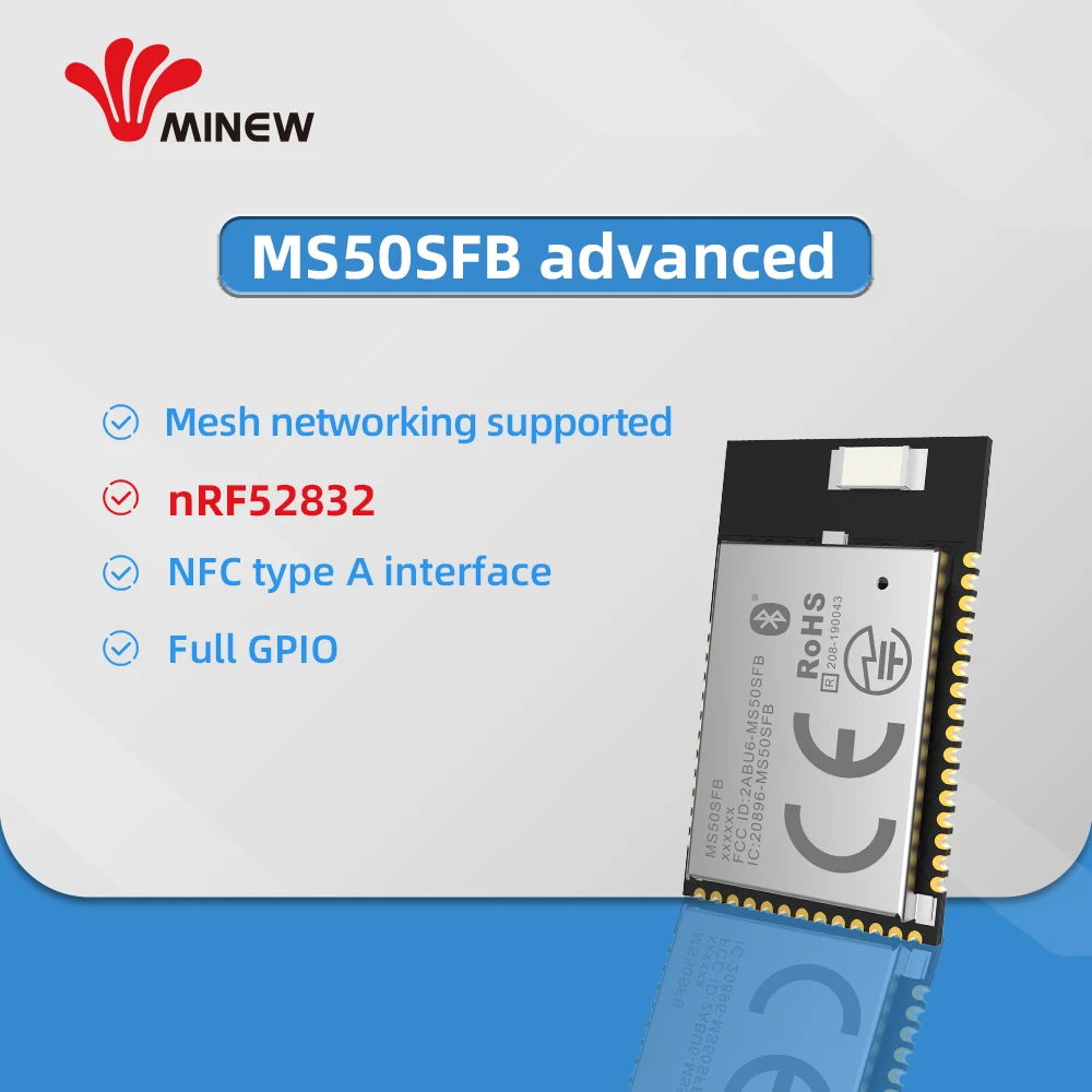 BQB FCC CE TELEC WPC Сертифицированный модуль nRF52832 Minew MS50SFB2 набор для разработки