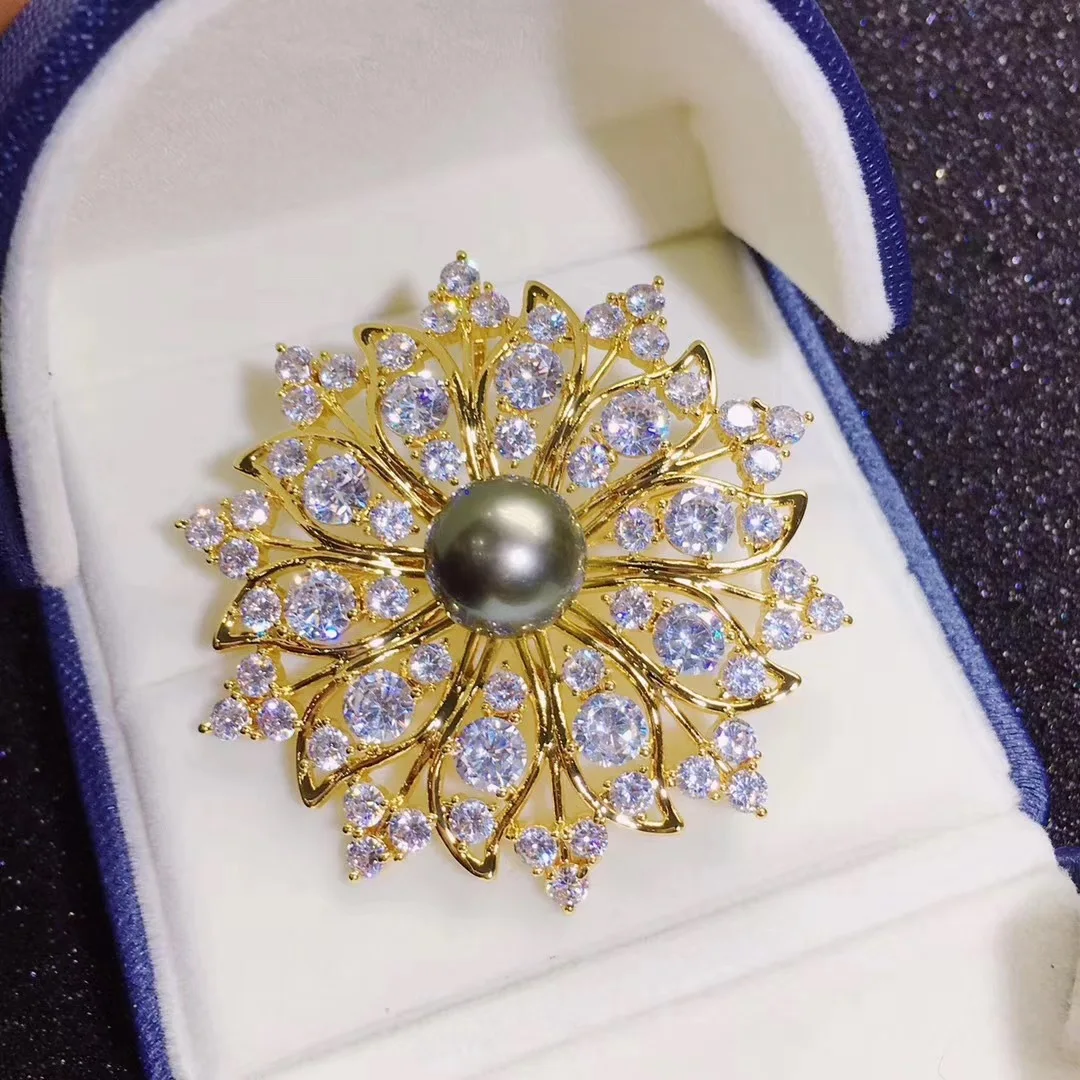 DIY Accessory Pearl Brooch Female Snowflake Corsage-Style Overcoat Sweater Suit for Breastpin Versatile Classic Generous