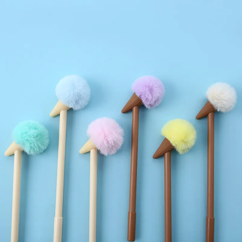 30PCS Primary School Students Creative Furry Signature Pen Ice Cream Cute Mini Realistic Color Ice Cream Cone Gel Pen Stationery newest hot homework vocabulary for primary school students grade 1 2 text tianzige kindergarten notebook stationery livros art