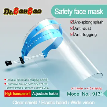 

1/10 Set PET/ Polyester Multi-Function Transparent Protection Isolation Mask Anti-Dust And Anti-Fog Face Protective Face Screen