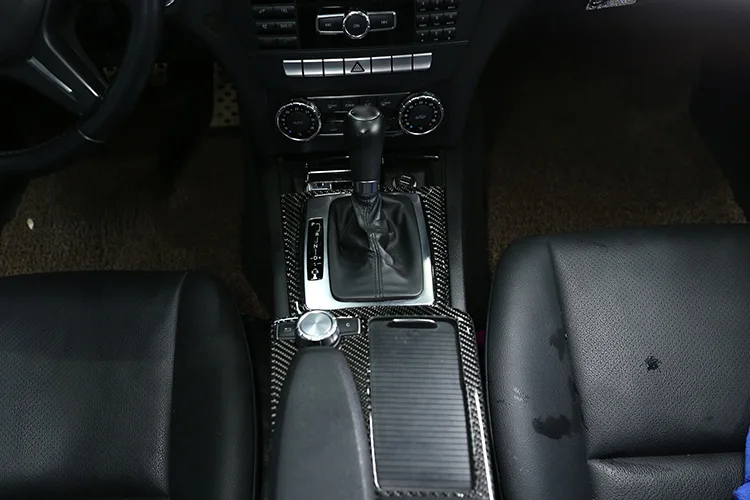 Мягкое углеродное волокно для Mercedes Benz C Class W204 C180 C200 C260 2007-2013 отделка для переключения передач рамка автомобильный аксессуар наклейка