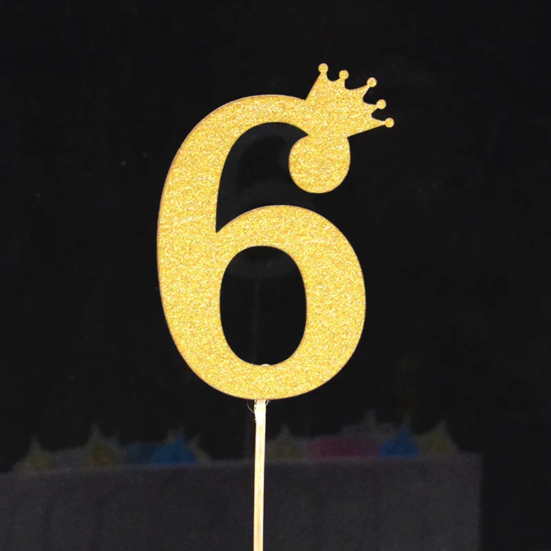 2 шт. воздушный шар в форме цифры торт Топпер детский день рождения украшения для торта на день рождения Детские Банные вечерние принадлежности - Цвет: Flag6-1pcs