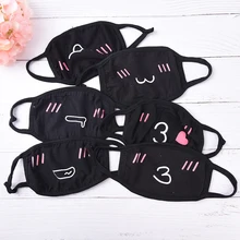 Унисекс милые аниме маска для рта хлопчатобумажная ткань Анти Пыль загрязнения маски для мужчин и женщин держать теплый рот маска для лица черная маска для лица