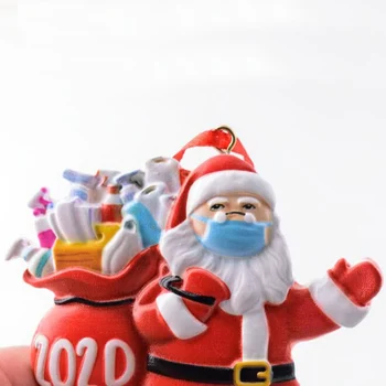 

Santa Claus pendant three-dimensional resin mask Santa Claus hanging pendant Christmas decoration