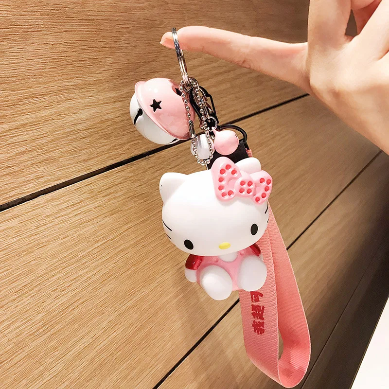 Милый мультяшный брелок hello kitty, брелок для девочек, милый брелок для девушек, подвесные аксессуары для сумок, подвеска для автомобиля, брелок для ключей