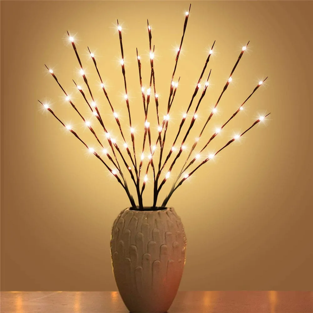 thumbnail image 1 of Lámpara de rama de sauce con 20 bombillas LED, para rellenar jarrones altos naturales, ramas de sauce iluminadas, luces decorativas para bodas y Navidad, 1 of 5