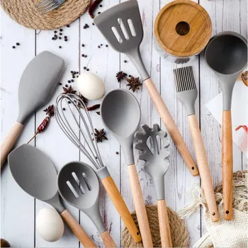 

Heat Resistant Silicone Cookware Set Nonstick Cooking Tools Kitchen Baking Tool Kit Utensils Kitchen Accessories