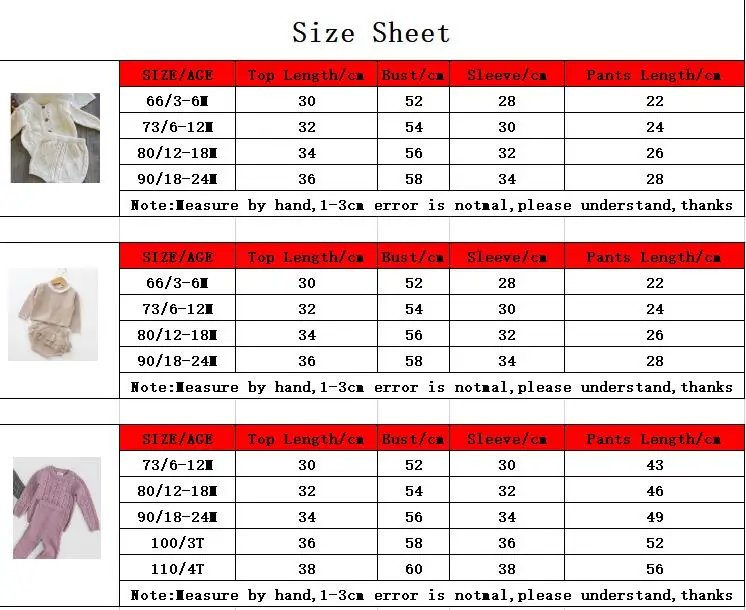 size sheet