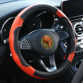

Genuine Leather Car Steering Wheel Cover Universal Auto Steering Sleeve Silicone material without odor Protect Steering Wheel