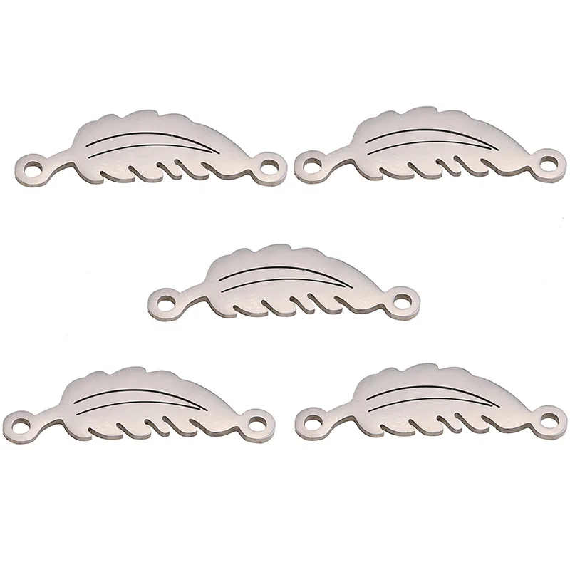 5 шт. дерево из нержавеющей стали Очаровательная подвеска в форме листа ручной