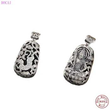 

BOCAI S925 sterling silver pendant for men and women hollow out twelve zodiac eight Guardian gods sweater chain female Pendant