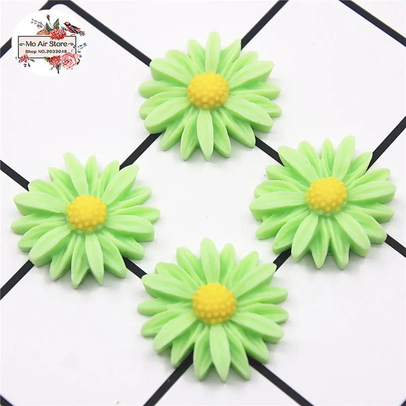 Mixed Color daisy flower resin flatback cabochon DIY jewelry/phone decoration Art Accessories No Hole 20pcs