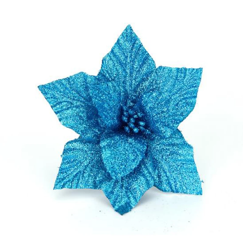 Teellook 5pcs handmade Christmas flower Christmas wreath rattan Christmas tree flower decoration - Цвет: 19cm