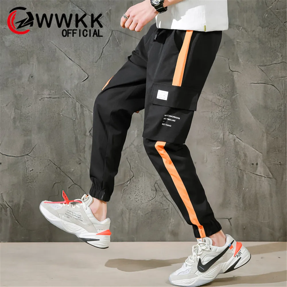 WWKK 2019 крутой человек Jogger боковые карманы Свободные Стиль мужские спортивные брюки Мода 2019 High Street Повседневные мужские брюки повседневные