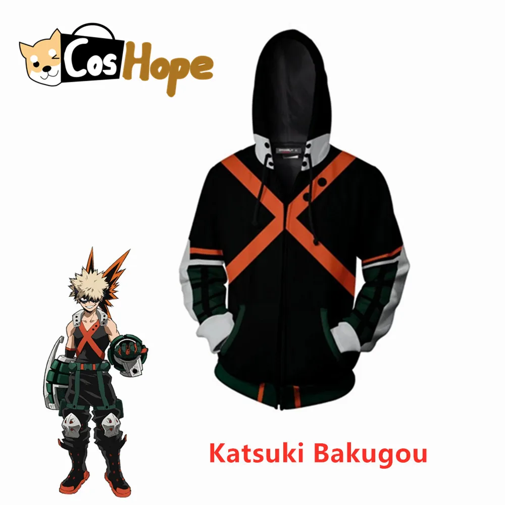 Кацуки бакугу Толстовка Boku No Hero Academy My Косплей Костюм боевой костюм куртка на