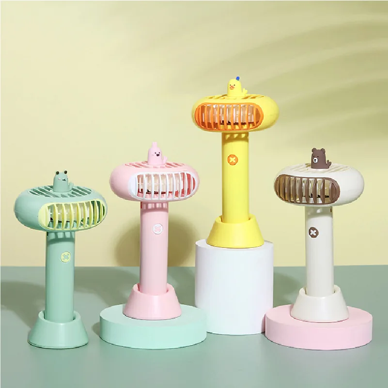

Usb small fan Leafless handheld fan portable lanyard brushless turbine cartoon cute student charging fan