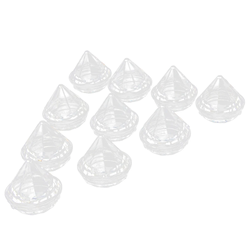 5 Gram Diamond Shaped Plastic Pot Jars, Cosmetic Containers, 10 Pack