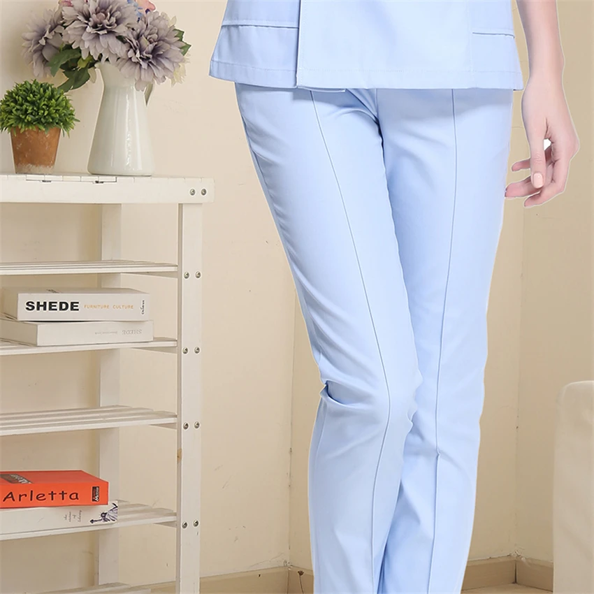 Medical Uniforms for Women Nurse Surgical Pant Hospital Doctors Scrub Work Wear Thin Solid Nursing Scrubs Pant Costumes