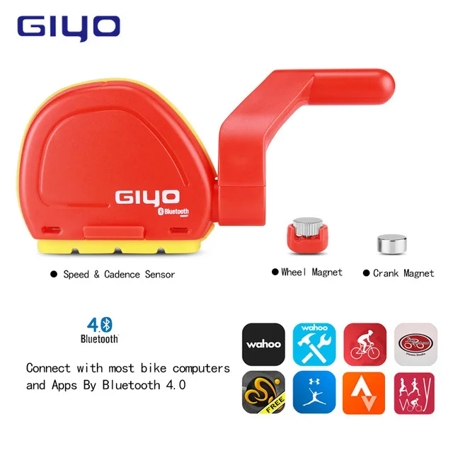 Red Combo Sensor GIYO велосипедный скоростной метр водонепроницаемый велосипедный компьютер беспроводной Bluetooth 4,0 велосипедный компьютер держатель скорость одометр - Цвет: Red Combo Sensor