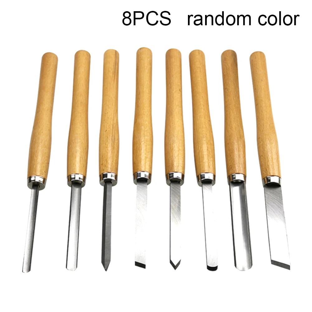 

8pcs Wood Turning Home Manganese Steel Woodworking Manual Carpenter DIY Craft Hand Tools With Handle Chisel Set Furniture