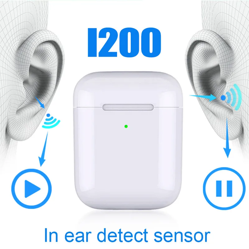 i200 TWS In-ear Smart Sensor Wireless Earphone 8D Super Sound Earbuds Pop up Bluetooth 5.0 Earphones Pk i100 i200 i800 TWS
