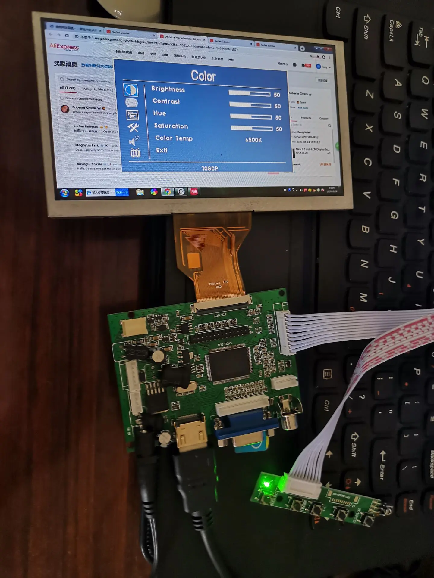 Новый 6 5 дюймовый ЖК экран TFT монитор AT065TN14 с HDMI VGA вход драйвер платы управления