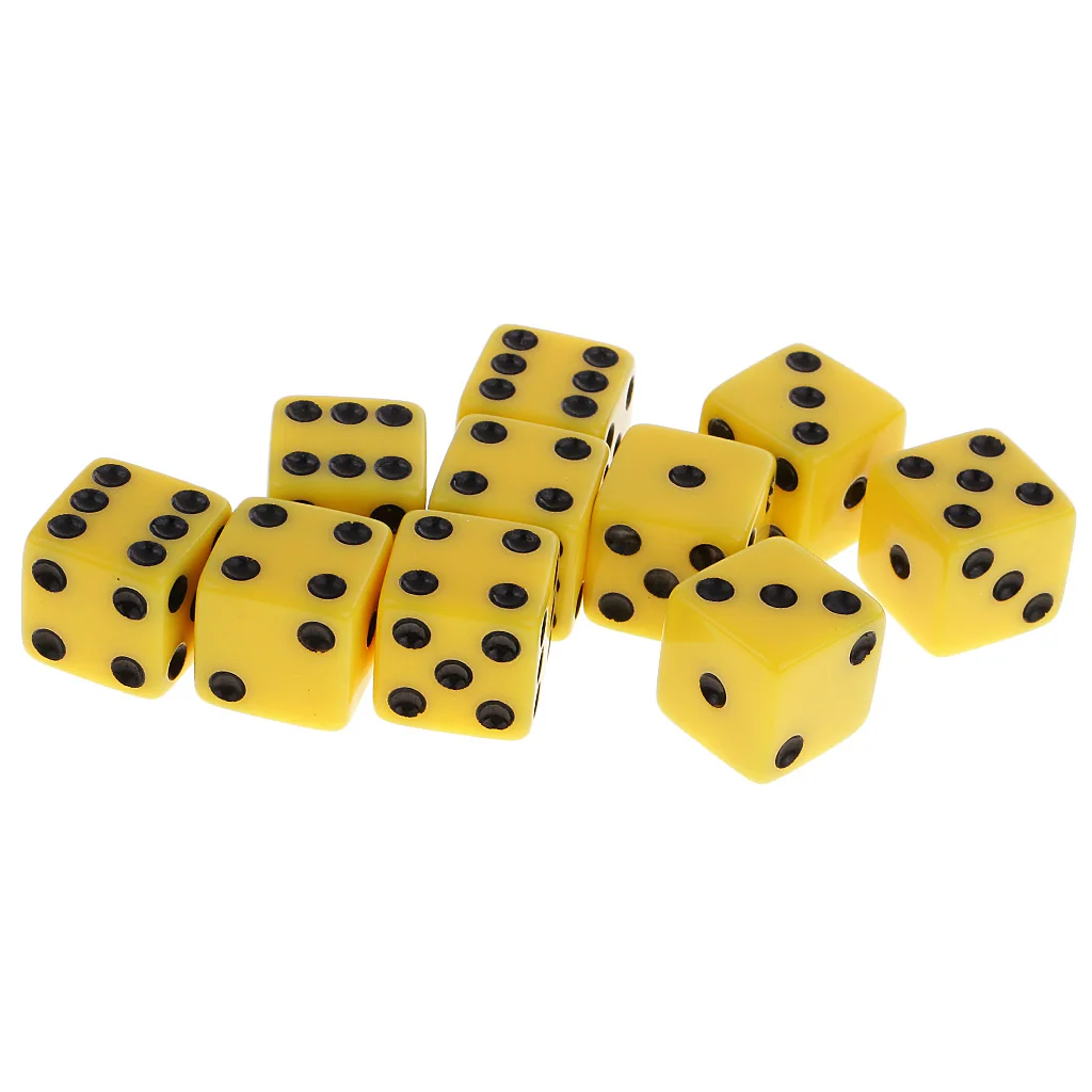 Set/10pcs Six Sided D6 Digital Dice Party Gaming Dice D&D RPG Board Game Parties Board Game Dices Polyhedral Dices