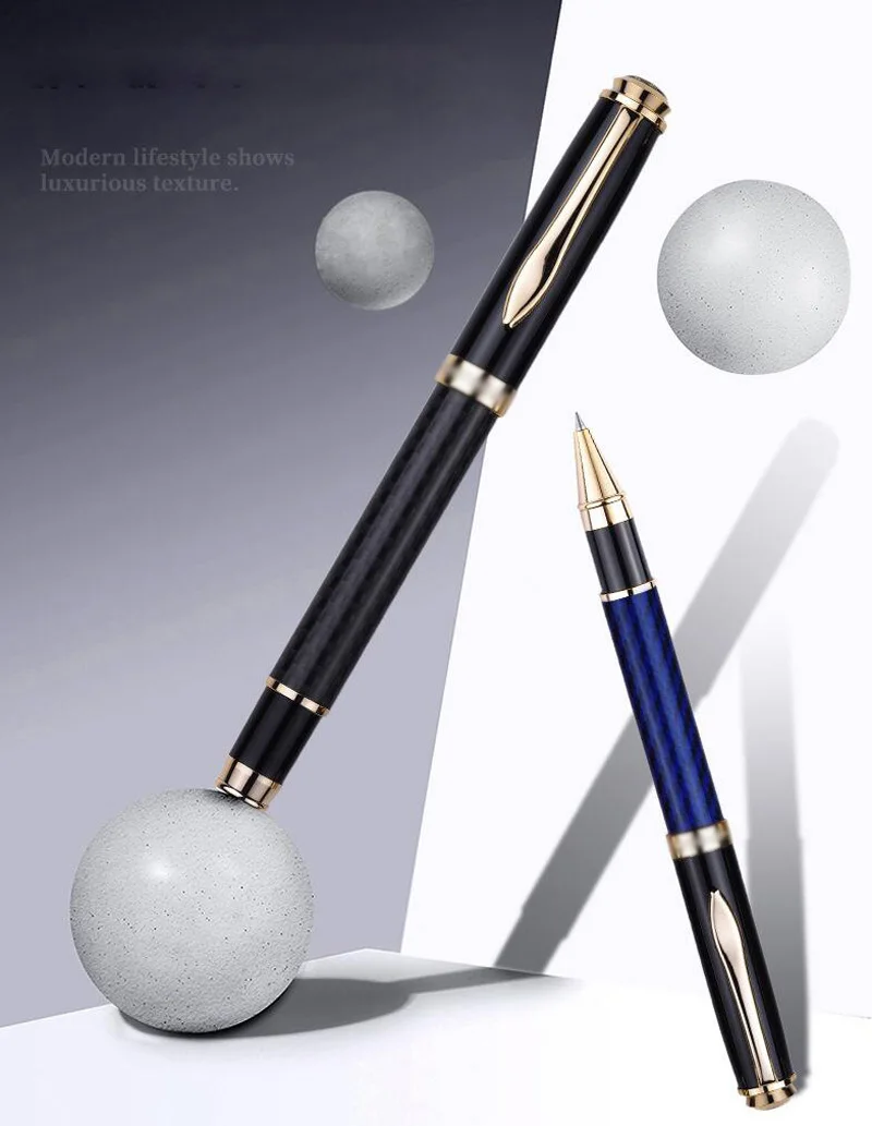 Новое поступление, роскошная металлическая шариковая ручка из углеродного волокна,, деловая ручка для письма, купить 2 ручки, отправить подарок