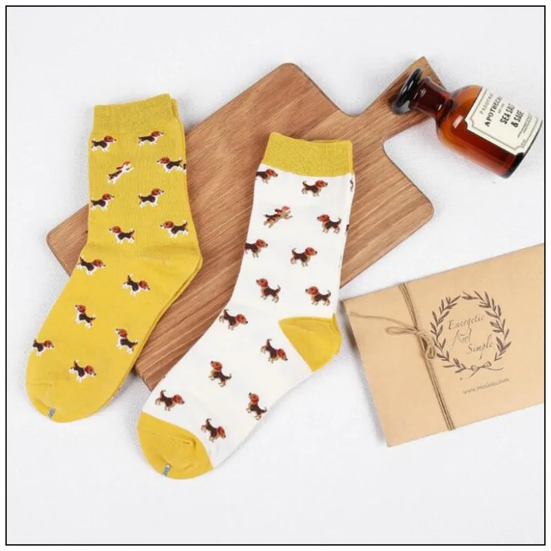 2Pairs/lot=4Pieces Creative Cute Cartoon Fashion Socks Male Personality Couple Socks Casual Female Unisex