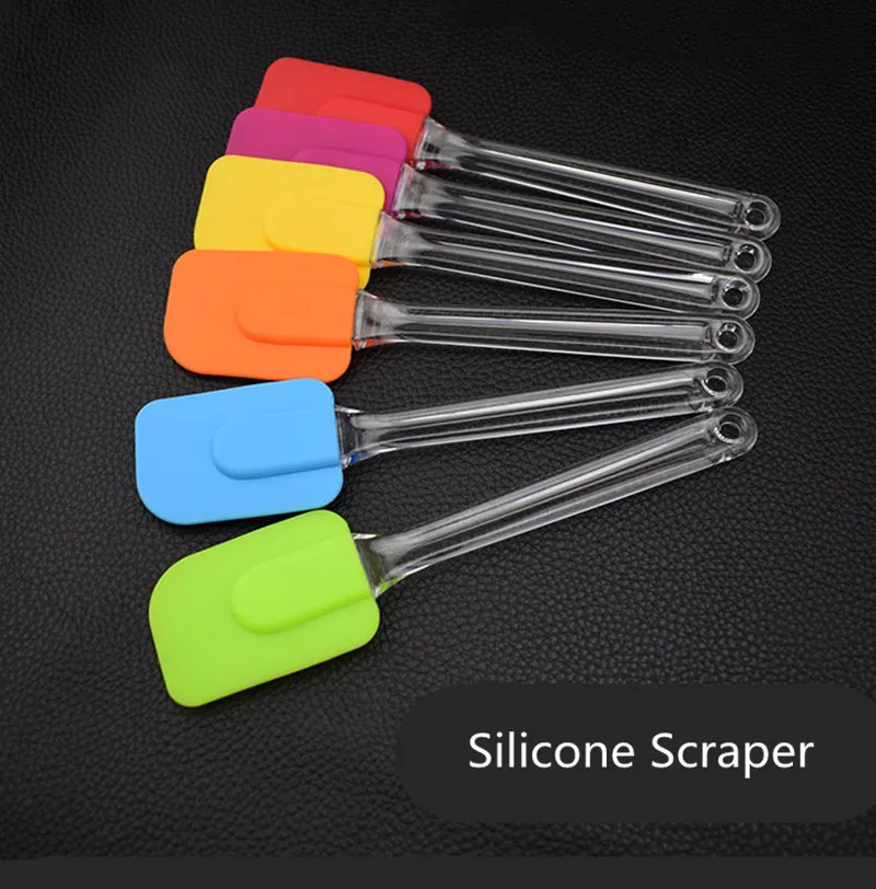 

1PC Random Cake Scraper Silicone Multi-purpose Scraper Spatula Utensil Cooking Cake Scraper Baking High Temperature Resistance