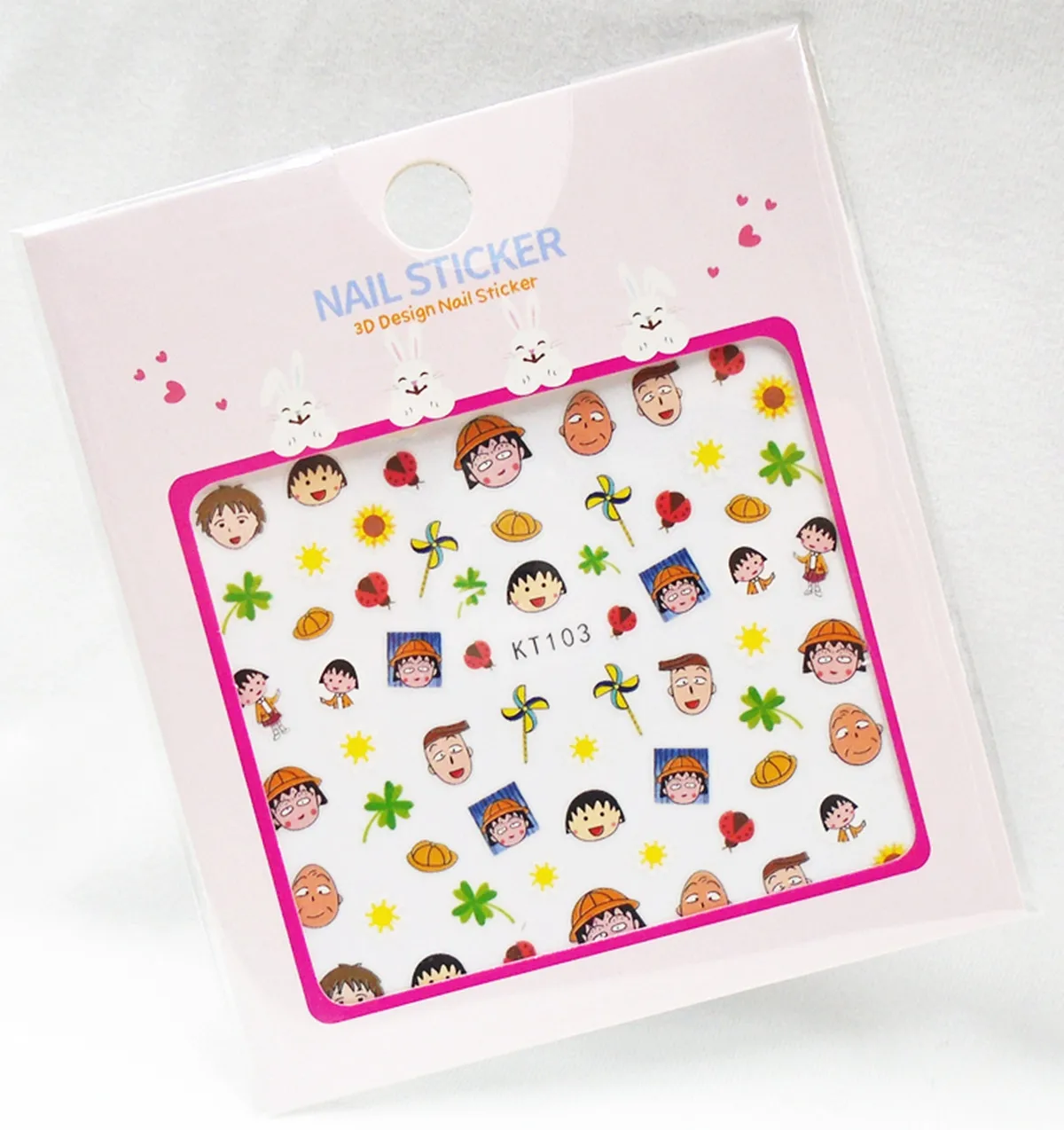 Kt091-105 стиль Chibi Maruko мультфильм кролик наклейки для ногтей