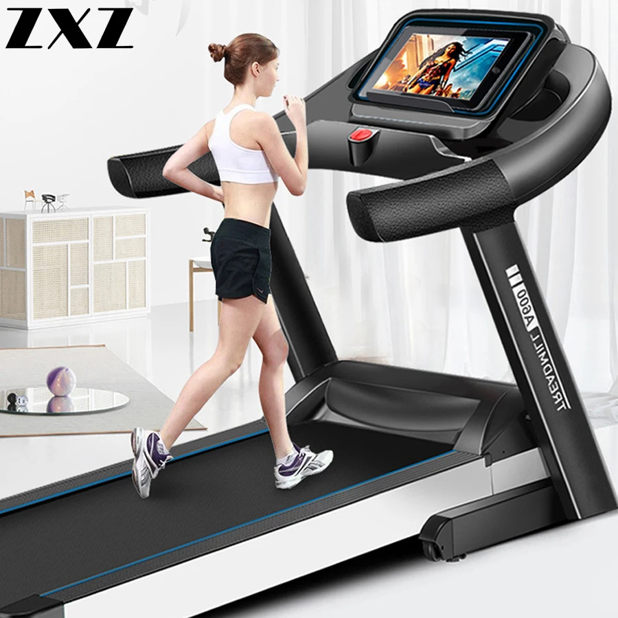  Led Intelligent Foldable Electric Treadmill with 52cm Conveyor Belt Handrail Electric Running Train
