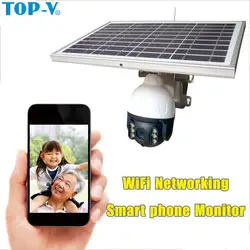 TOP-V IP камера на солнечной энергии 1080P WiFi камера 4X Zoom 2 Way аудио Водонепроницаемая беспроводная наружная беспроводная камера безопасности s