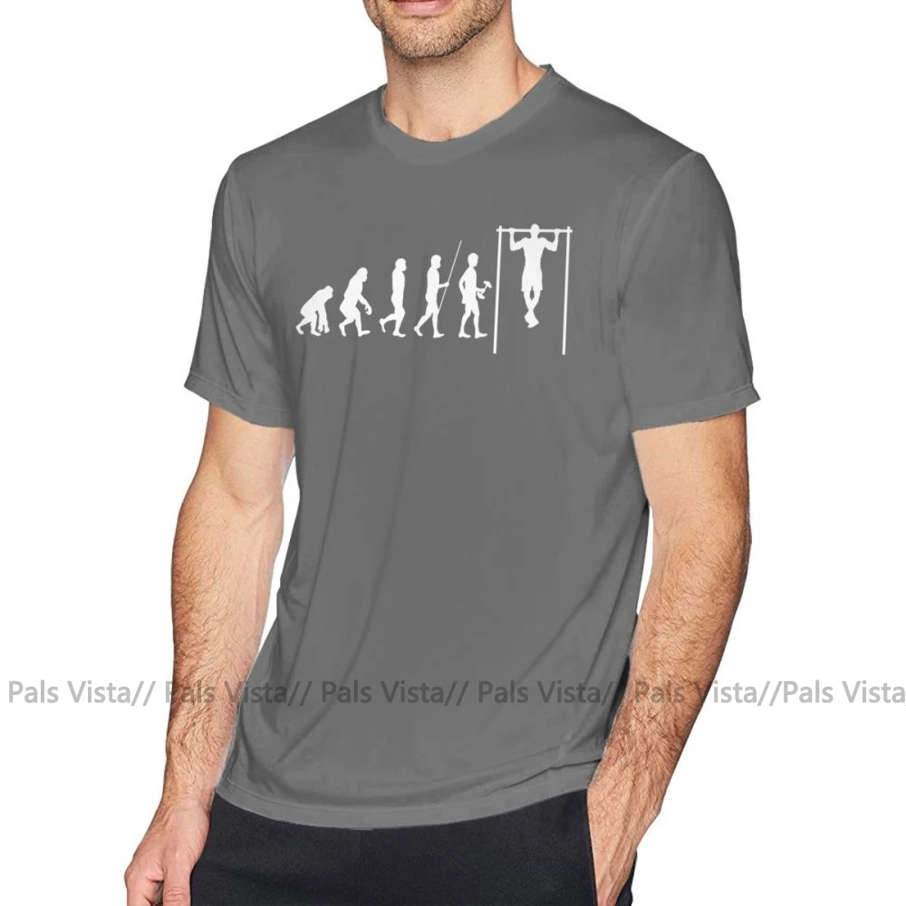 Calisthenics, футболка, эволюция, Calisthenics, футболка, 100 хлопок, Милая футболка, мужская, короткий рукав, 4xl, графическая, Пляжная футболка - Цвет: Темно-серый