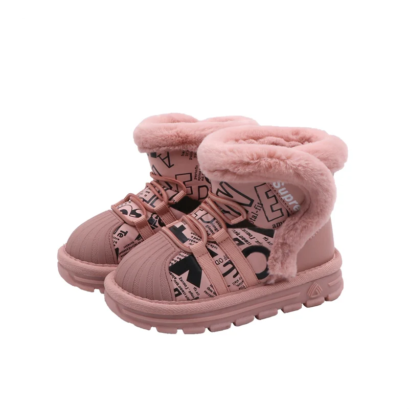 Детские ботинки; модные детские плюшевые зимние ботинки; Новинка года; зимняя обувь для мальчиков и девочек из натуральной кожи и хлопка