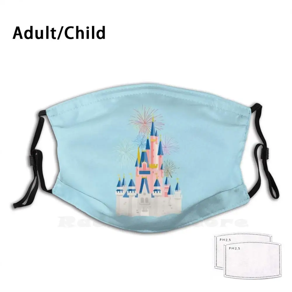 Fairytale Castle Adult Kids Anti Dust Filter Diy Mask Magic Kingdom Happy Mickey Sleeping Beauty Belle Castles | Аксессуары для