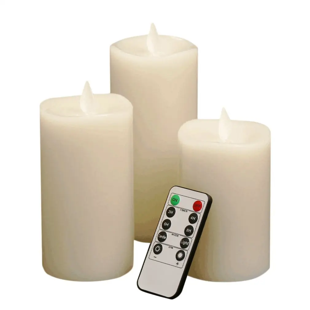 

ICOCO 3pcs/set Electronic LED Candles Light Remote Controller Simulation Candle Lamp For Christmas Party Wedding Home Deocr