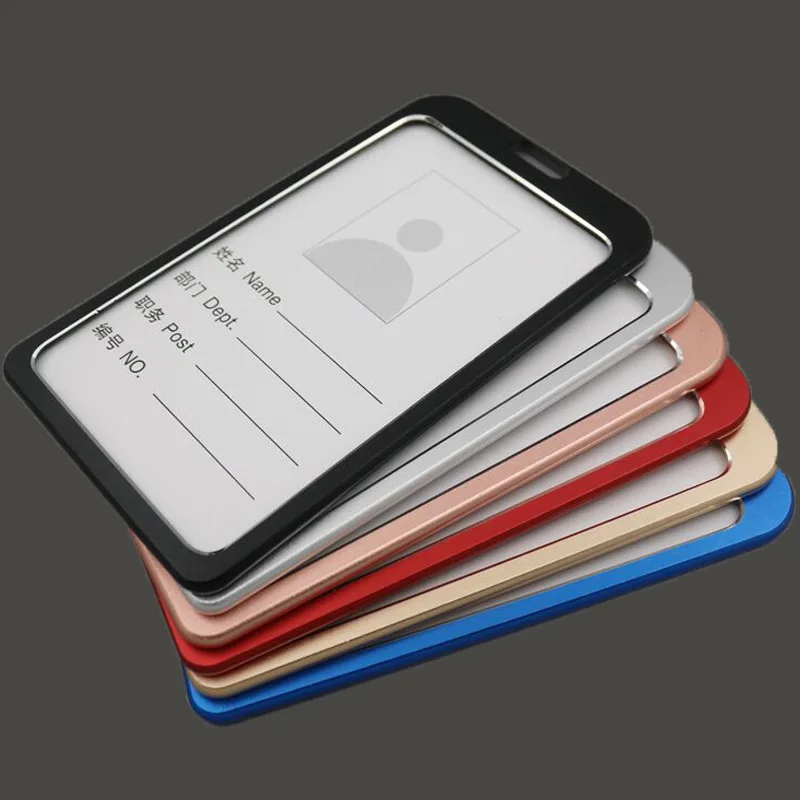 1PC de Metal titular de la tarjeta de negocio estuche para tarjeta de autobús titular de la identificación de esquí de tarjeta de identificación de la escuela, la Oficina suministros