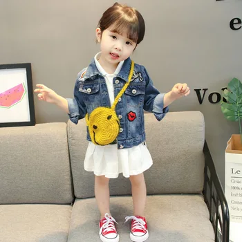

Children's clothing men and women baby lip print denim jacket 2020 spring new coat Korean version jacket