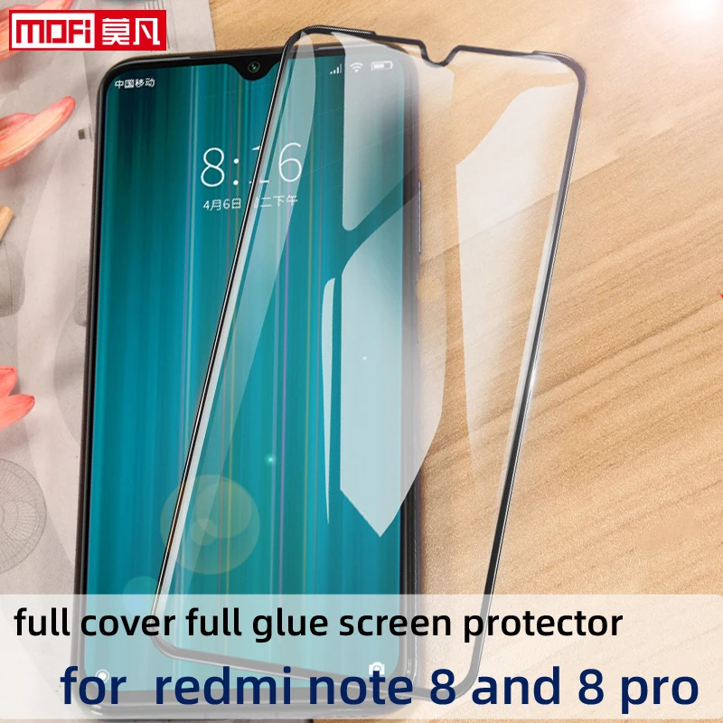 Защита для экрана xiaomi redmi note 8 pro закаленное стекло Защитная пленка 9H 2.5D Mofi полное