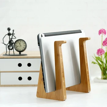 

Stand Holder Non Slip Desk Home Office Adjustable Heat Dissipation Carbonized Bamboo Portable Detachable Accessories Laptop Rack