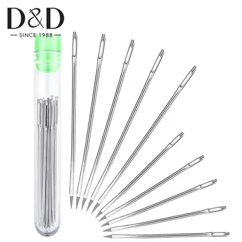 

4Pcs Professional Large-Eye Sewing Needles Stainless Steel Leather Stitching Needles for Leather Repair Tools with Storage Box