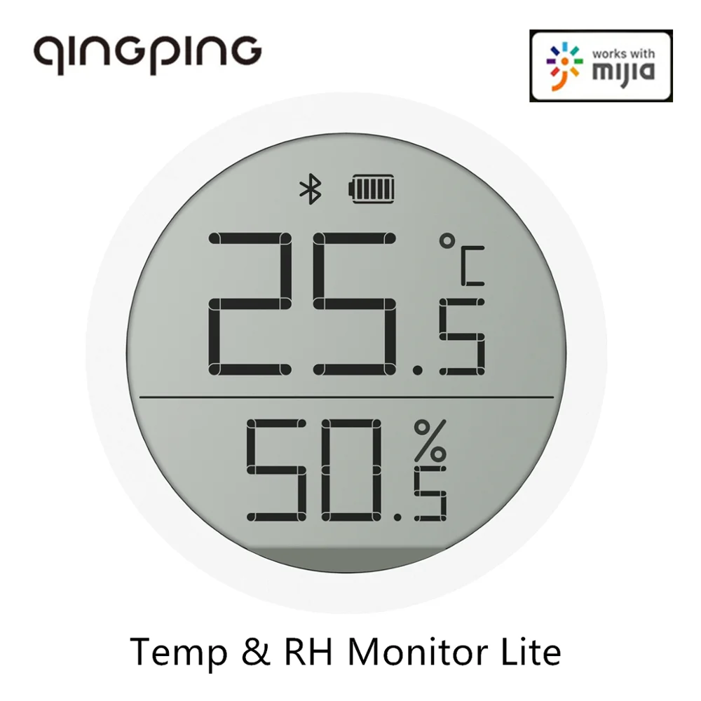Smart Thermometer Qingping Digital BLE5.0 Thermometer & Hygrometer Monitor Lite Electronic LCD Screen Data Automatic Recording Mi home app