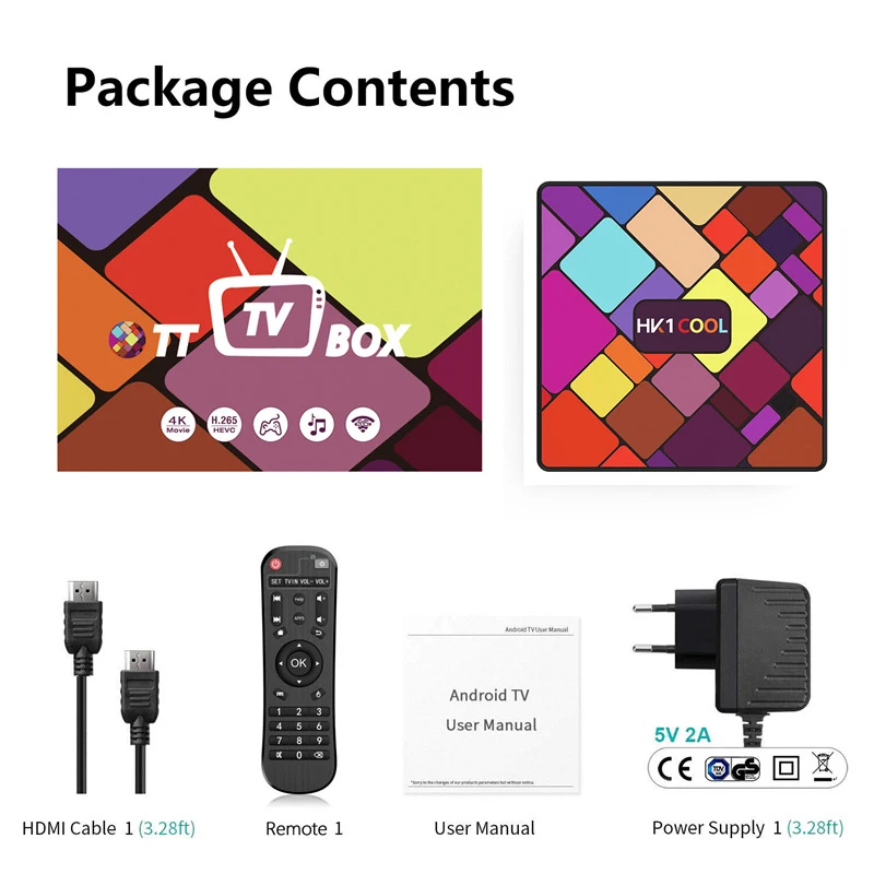 HK1 Cool RK3318 Smart TV Box Android 9.0 4G 64G Media player 4K Google Voice Assistant WiFi Support IPTV Media Player