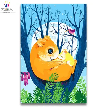 

Coloring by numbers Cartoon anime Koala on the tree painting coloring by numbers with package on canvas draw children oil paint